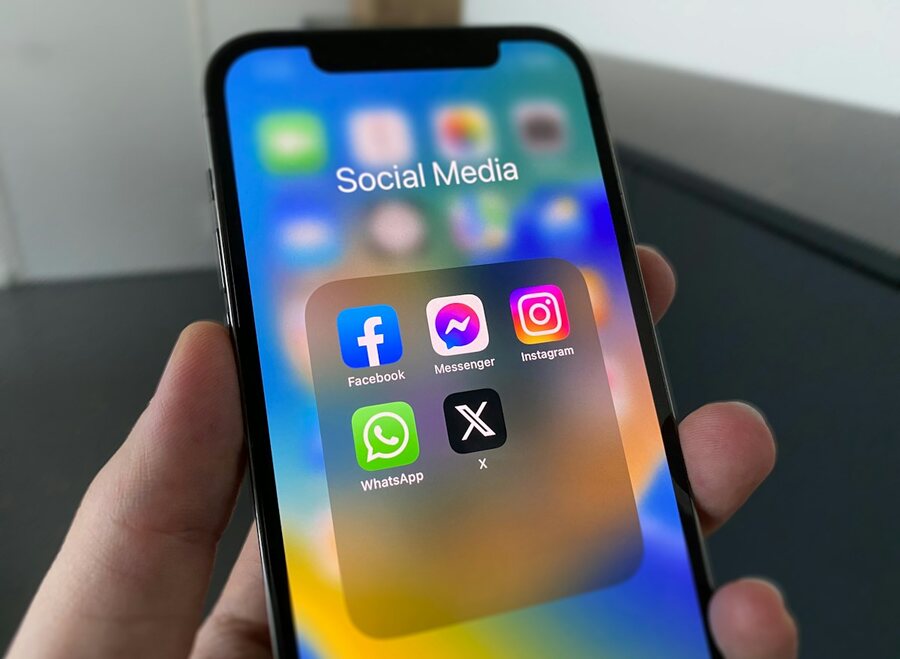 A phone screen showing social media app icons.